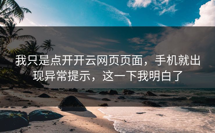 我只是点开开云网页页面,手机就出现异常提示,这一下我明白了 我只是点开开云网页页面,手机就出现异常提示,这一下我明白了