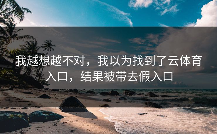 我越想越不对，我以为找到了云体育入口，结果被带去假入口