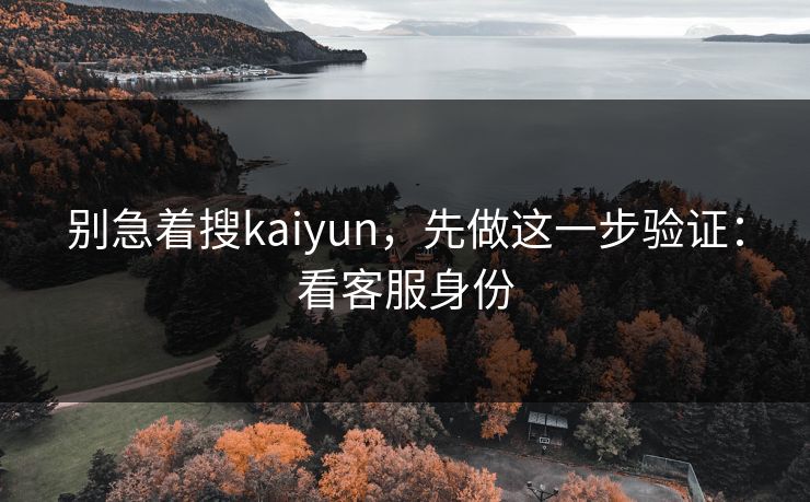 别急着搜kaiyun，先做这一步验证：看客服身份